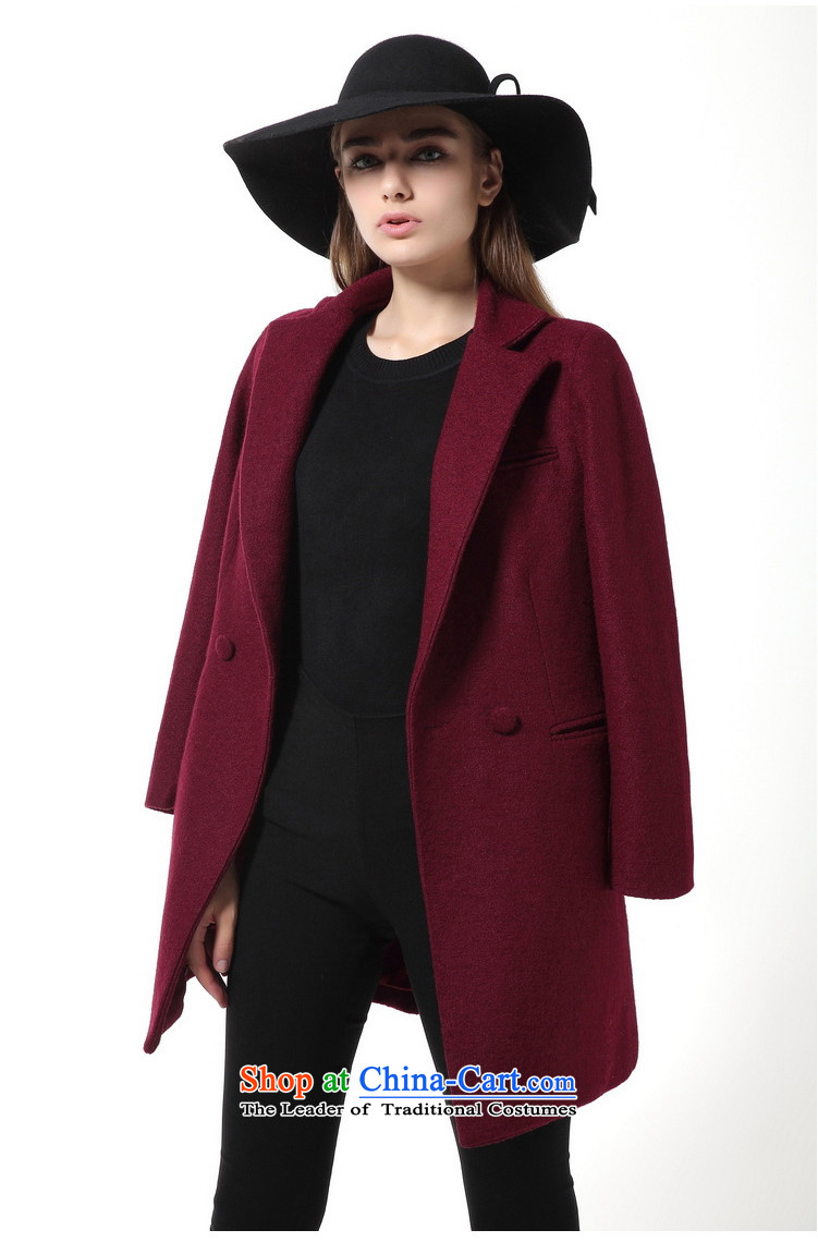 Hundreds of land silk woven 2015 autumn and winter new women's temperament wool long coats that? a jacket BL801203 Sau San big red - the cotton, L photo, prices, brand platters! The elections are supplied in the national character of distribution, so action, buy now enjoy more preferential! As soon as possible.