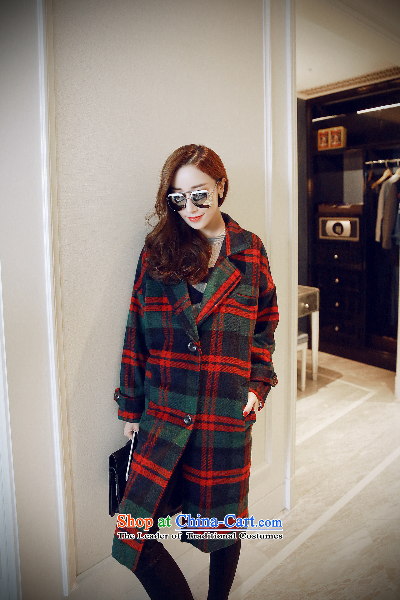 2015 Korean deviation of England retro latticed long single row detained wool female? loose coat picture color S picture, prices, brand platters! The elections are supplied in the national character of distribution, so action, buy now enjoy more preferential! As soon as possible.