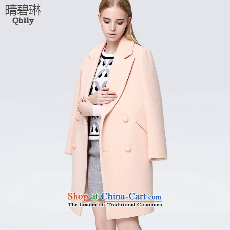 Sunny Pik Lam 2015 autumn and winter new products female lapel long-sleeved minimalist in double-long hair? coats orange pinkXS