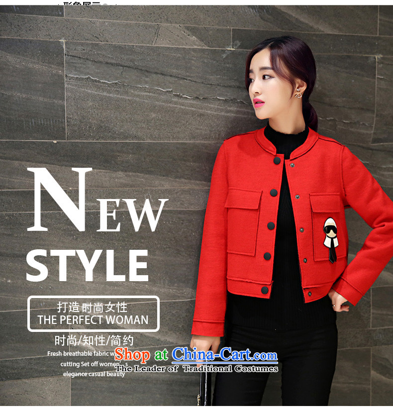 Anne Road 2015 new Korean style of autumn and winter round-neck collar long-sleeved Sau San cartoon characters gross jacket female Red? M picture, prices, brand platters! The elections are supplied in the national character of distribution, so action, buy now enjoy more preferential! As soon as possible.