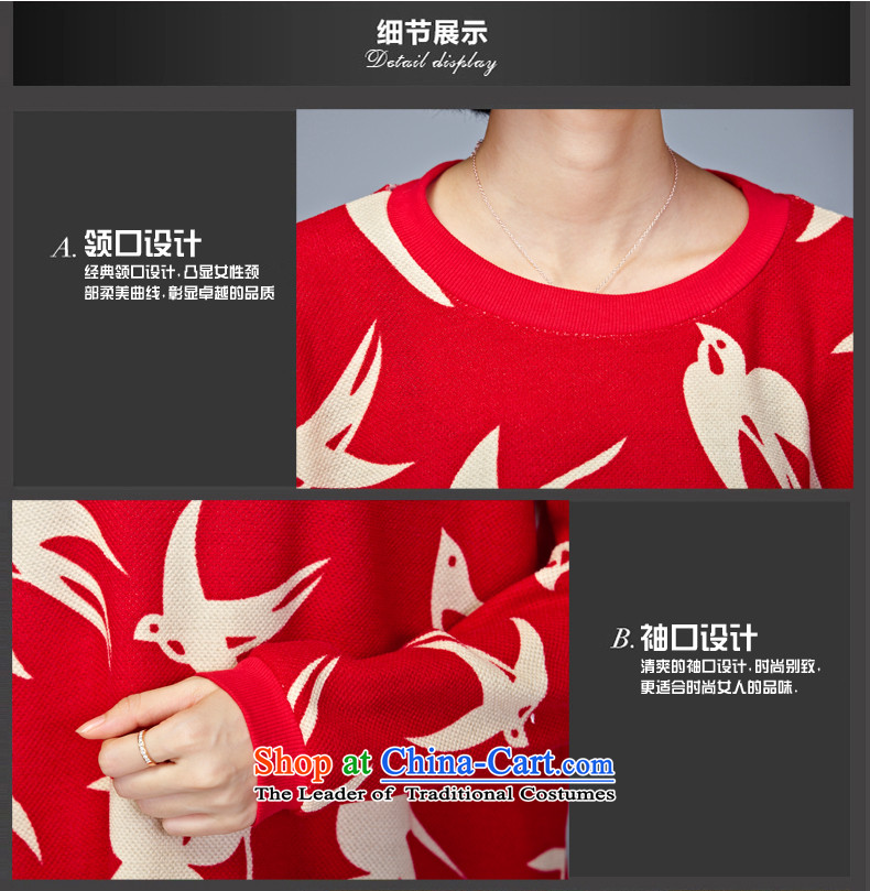 2015 Autumn and Winter Korea MEISUDI version of large numbers of ladies fashionable individual stamp loose wild video thin solid fat mm long-sleeved dresses red are code (loose) Picture, prices, brand platters! The elections are supplied in the national character of distribution, so action, buy now enjoy more preferential! As soon as possible.
