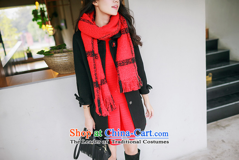 Christy Love 2015 autumn and winter new products Korean lapel bow tie gross? graphics in thin long jacket, a black L is expected female coats issued on 22 November, the price and the brand image of Platters! The elections are supplied in the national character of distribution, so action, buy now enjoy more preferential! As soon as possible.