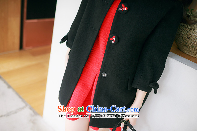 Christy Love 2015 autumn and winter new products Korean lapel bow tie gross? graphics in thin long jacket, a black L is expected female coats issued on 22 November, the price and the brand image of Platters! The elections are supplied in the national character of distribution, so action, buy now enjoy more preferential! As soon as possible.