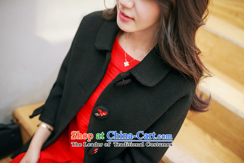 Christy Love 2015 autumn and winter new products Korean lapel bow tie gross? graphics in thin long jacket, a black L is expected female coats issued on 22 November, the price and the brand image of Platters! The elections are supplied in the national character of distribution, so action, buy now enjoy more preferential! As soon as possible.