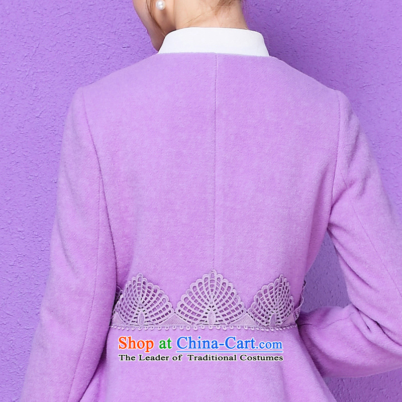 The Secretary for Health-care 2015 Ms. OSCE winter new stylish long-sleeved Washable Wool billowy flounces, under the solid color jacket compared with 10,115 Gross? l,olrain,,, light purple shopping on the Internet