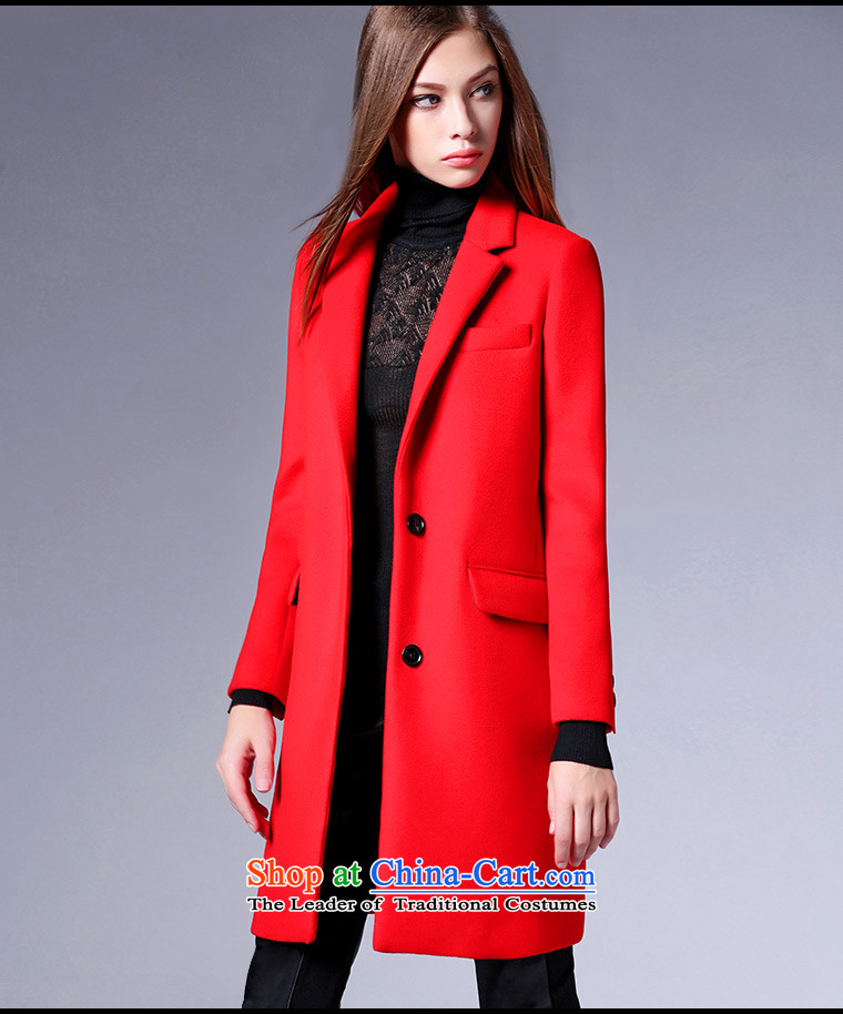 In 2015, the Cayman autumn and winter version won warm lapel long-sleeved wool coat and the European wind in small site incense long single row clip hair? t-shirt jacket red S picture, prices, brand platters! The elections are supplied in the national character of distribution, so action, buy now enjoy more preferential! As soon as possible.