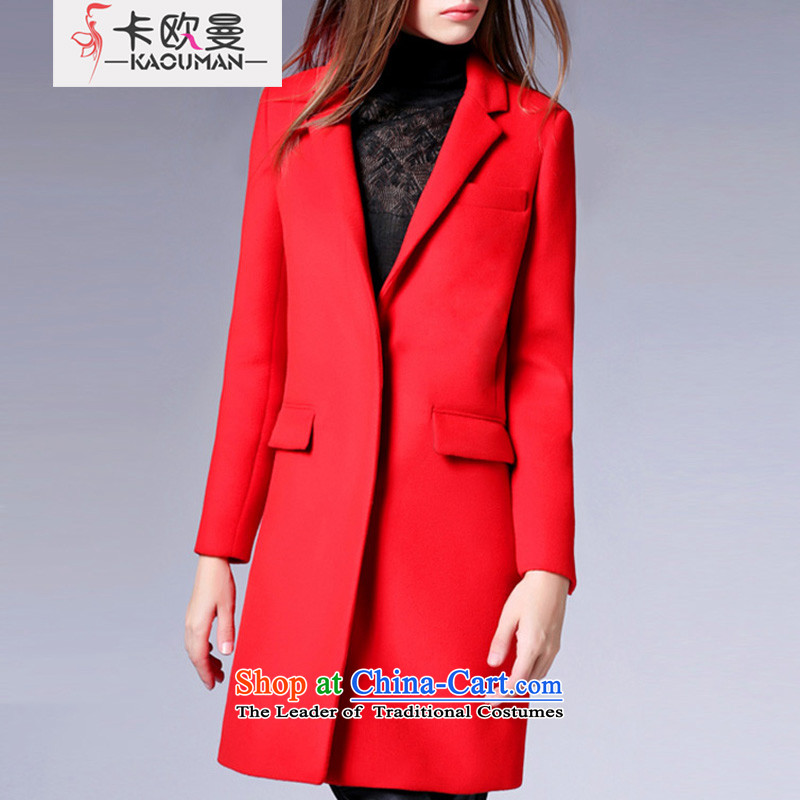 In 2015, the Cayman autumn and winter version won warm lapel long-sleeved wool coat and the European wind in small site incense long single row clip hair? t-shirt , red jacket card europe Cayman , , , shopping on the Internet