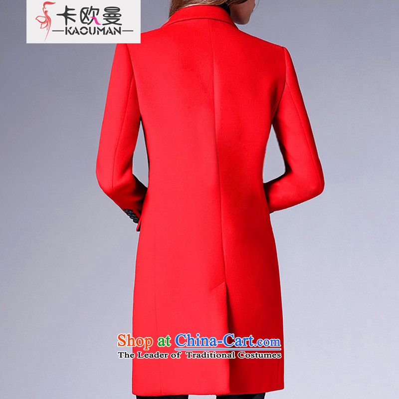 In 2015, the Cayman autumn and winter version won warm lapel long-sleeved wool coat and the European wind in small site incense long single row clip hair? t-shirt , red jacket card europe Cayman , , , shopping on the Internet