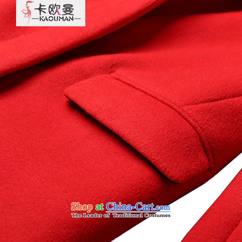 In 2015, the Cayman autumn and winter version won warm lapel long-sleeved wool coat and the European wind in small site incense long single row clip hair? t-shirt , red jacket card europe Cayman , , , shopping on the Internet