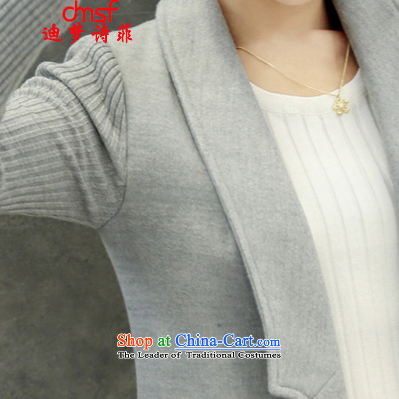 The achievement of poetry, 2015 autumn and winter new women's Korea version in the video thin long Sau San, Western business suits coats a knitting cuff gross? jacket female red windbreaker M Dream Deere (dmsf poem) , , , shopping on the Internet