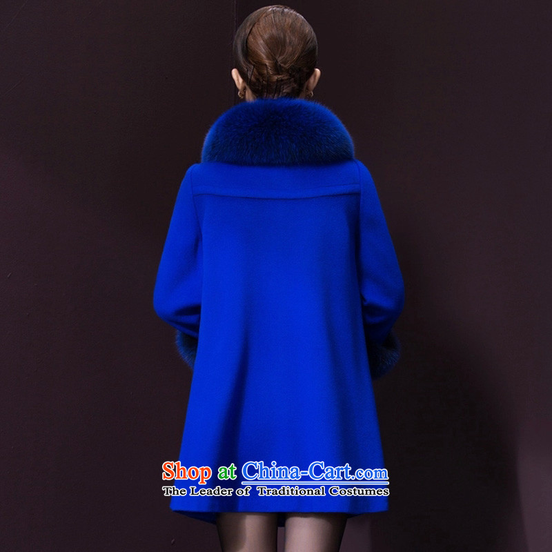 On the basis of Yan Yi are 2015 Fall/Winter Collections Of new women's Korean fashion, long cloak? female F2603 coats gross XXXXL, blue light Yan Yi are , , , shopping on the Internet