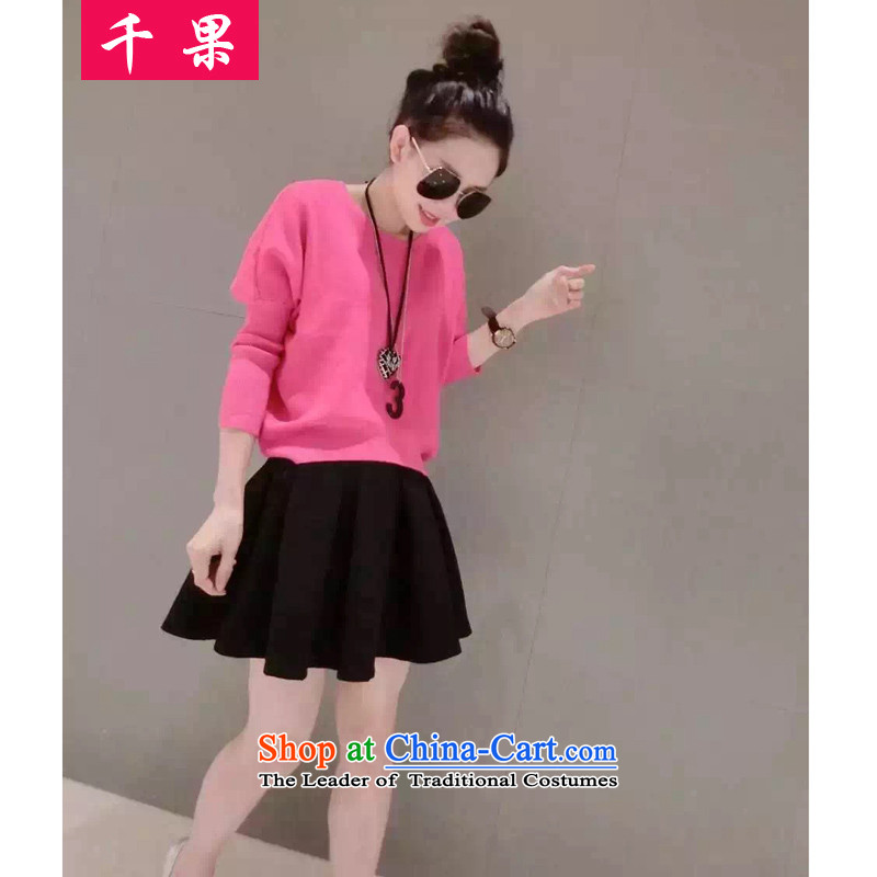 Thousands of autumn and winter fruit new to increase women's code thick mm knitted dresses Kit 200 catties thick sister video thin coat body skirt kit reaches 57.88 purple 5XL175-215 around 922.747, thousands of fruit (QIANGUO shopping on the Internet has