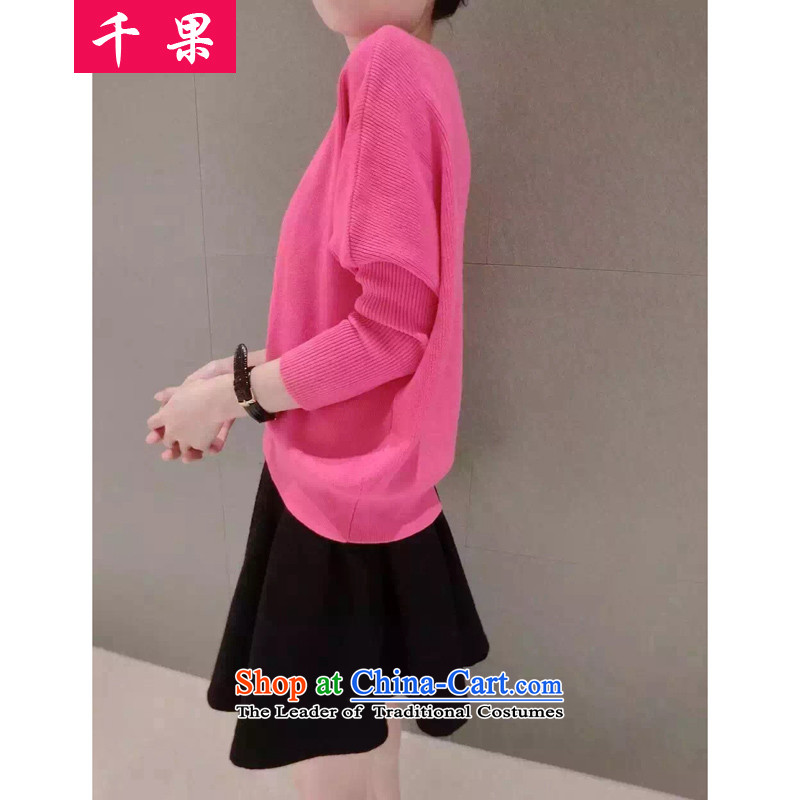 Thousands of autumn and winter fruit new to increase women's code thick mm knitted dresses Kit 200 catties thick sister video thin coat body skirt kit reaches 57.88 purple 5XL175-215 around 922.747, thousands of fruit (QIANGUO shopping on the Internet has