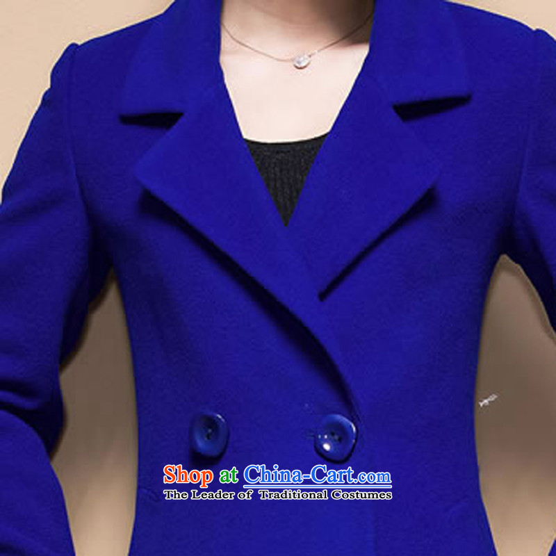 Heart can better 2015 autumn and winter new Korean girls jacket coat? long long-sleeved gross? 4 460 blue color coats female M heart can better shopping on the Internet has been pressed.
