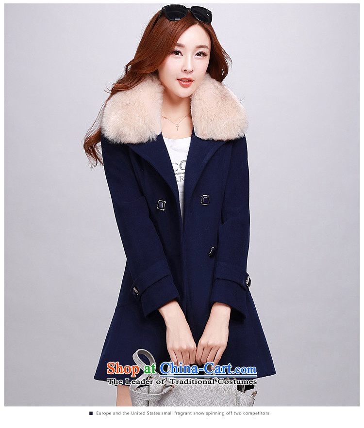 In accordance with Charlene Choi gross is Alfonso coats female 2015 autumn and winter new long-sleeved a wool coat girl in long hair red jacket is 