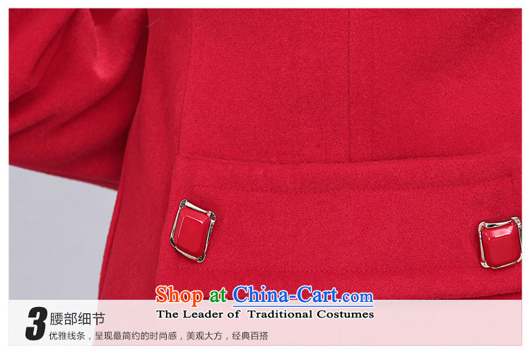 In accordance with Charlene Choi gross is Alfonso coats female 2015 autumn and winter new long-sleeved a wool coat girl in long hair red jacket is 