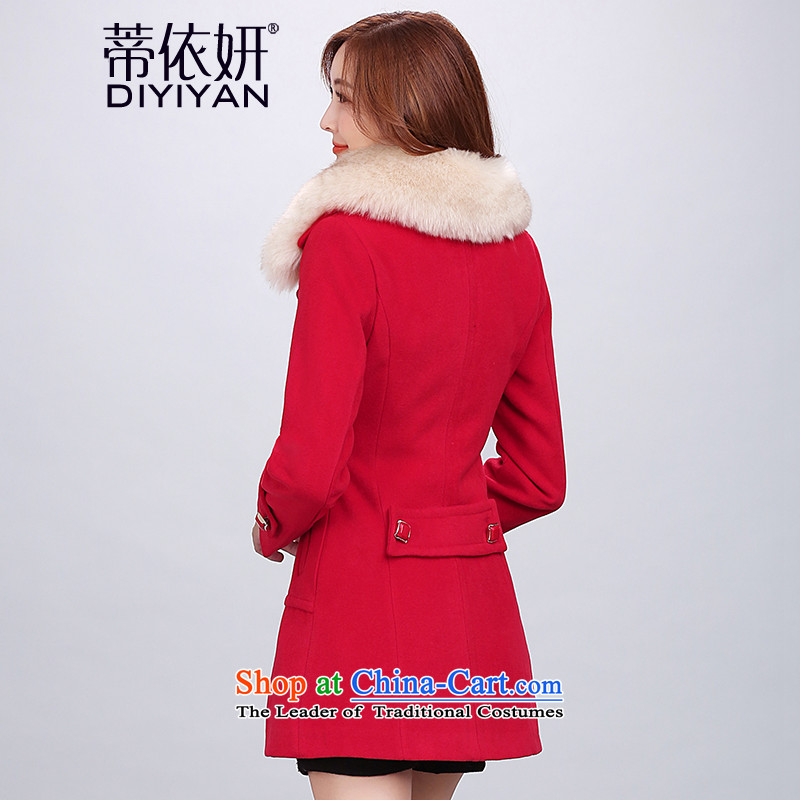 In accordance with Charlene Choi gross is Alfonso coats female 2015 autumn and winter new long-sleeved a wool coat girl in long hair red jacket is     (thick) XL, Charlene Choi has been pressed by Tibor shopping on the Internet
