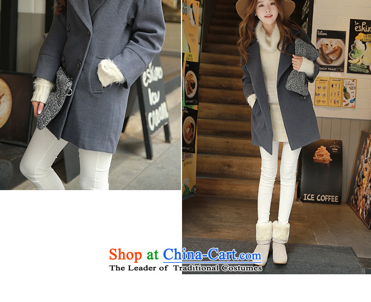 Korean figure 2015 winter new Korean loose video in thin long long-sleeved jacket is pure color gross girls a wool coat female Gray L picture, prices, brand platters! The elections are supplied in the national character of distribution, so action, buy now enjoy more preferential! As soon as possible.