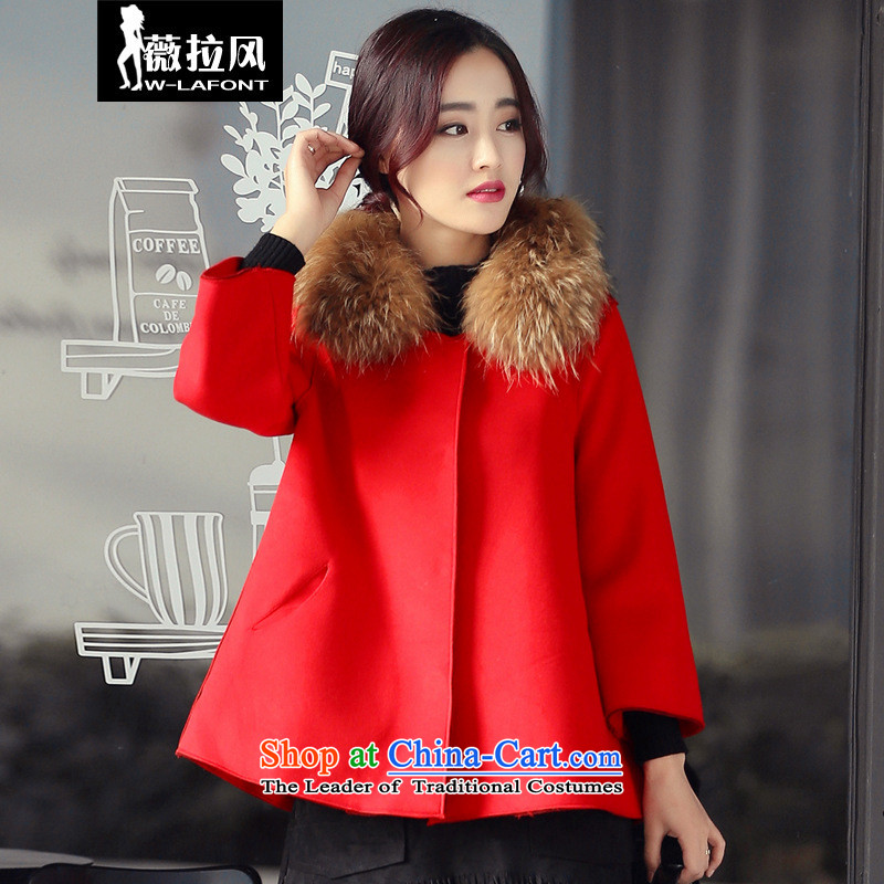 Vera wind 2015 autumn and winter coats? female hair stylish Korean short, sweet thick red cloak? a cloak gross woolen coat jackets female RED M Vera winds (W-LAFONT) , , , shopping on the Internet