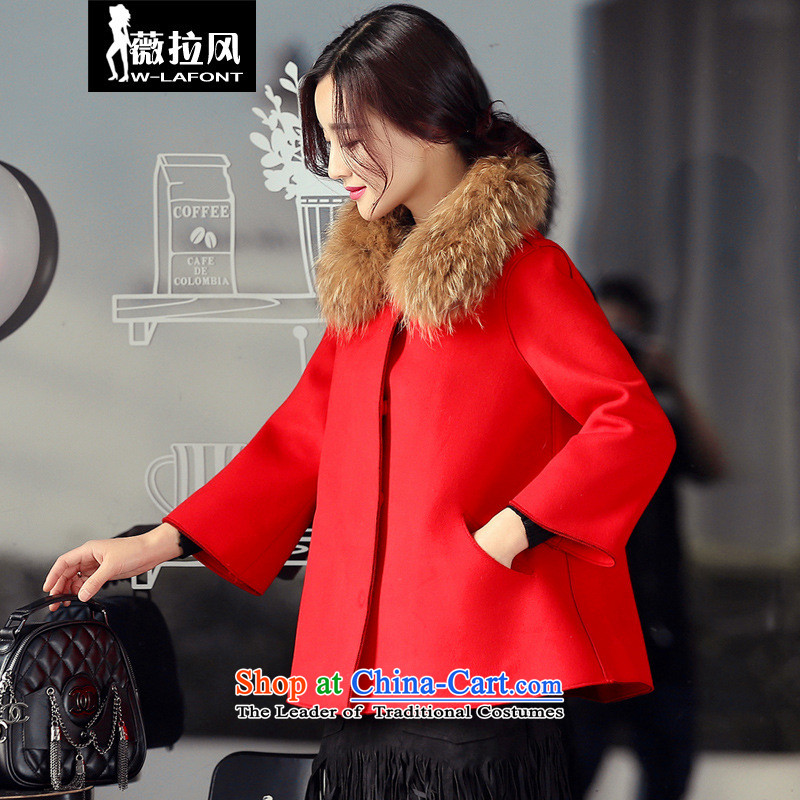 Vera wind 2015 autumn and winter coats? female hair stylish Korean short, sweet thick red cloak? a cloak gross woolen coat jackets female RED M Vera winds (W-LAFONT) , , , shopping on the Internet