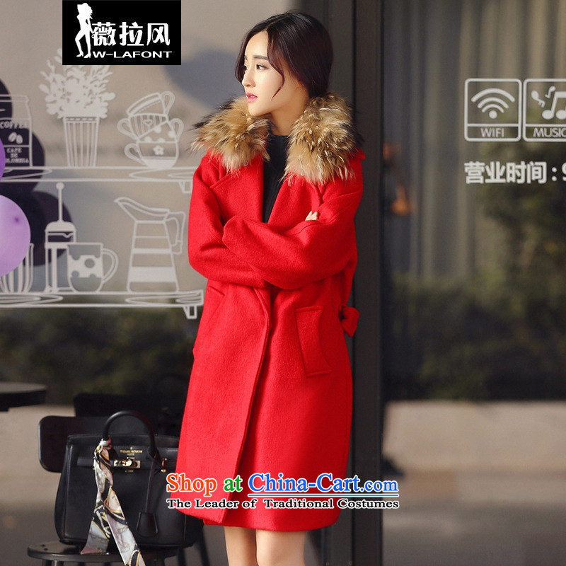 Vera wind 2015 autumn and winter coats? female hair stylish Korean version of gross a female coat? Western woolen coat female jackets female RED M Vera winds (W-LAFONT) , , , shopping on the Internet
