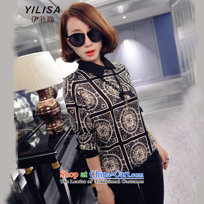 Elizabeth sub-to increase women's wear shirts, T-shirt thick mm autumn and winter new stylish long-sleeved shirt collar thick sister dolls t-shirt 5137 general recommendations 140-160 characters, XXL Elizabeth YILISA (sub-) , , , shopping on the Internet