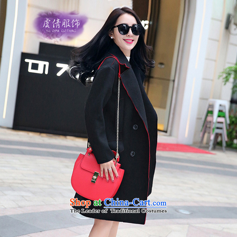 Yu Chien YQ 2015 autumn and winter new Korean embroidery small monsters flying fish in long double-sided mink coats Y321 fluff? M, Yu Chien apparels Black (YU QIAN) , , , shopping on the Internet