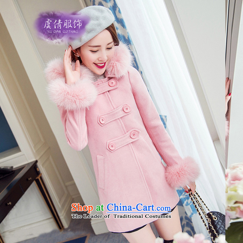 Yu Chien YQ 2015 Korean Fox for small wind-Gross Gross girls jacket?   thick hair long coats Y323 pink , then Yu Chien dress (YU QIAN) , , , shopping on the Internet