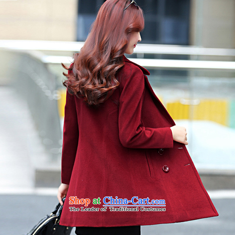 Ms Audrey EU's 2015 romantic Connie European site Korean New larger lapel autumn and winter coats girl in gross? Long temperament a wool coat green jacket , L, romantic Connie Na (LANGNIMANWEINA Ms Audrey Eu) , , , shopping on the Internet