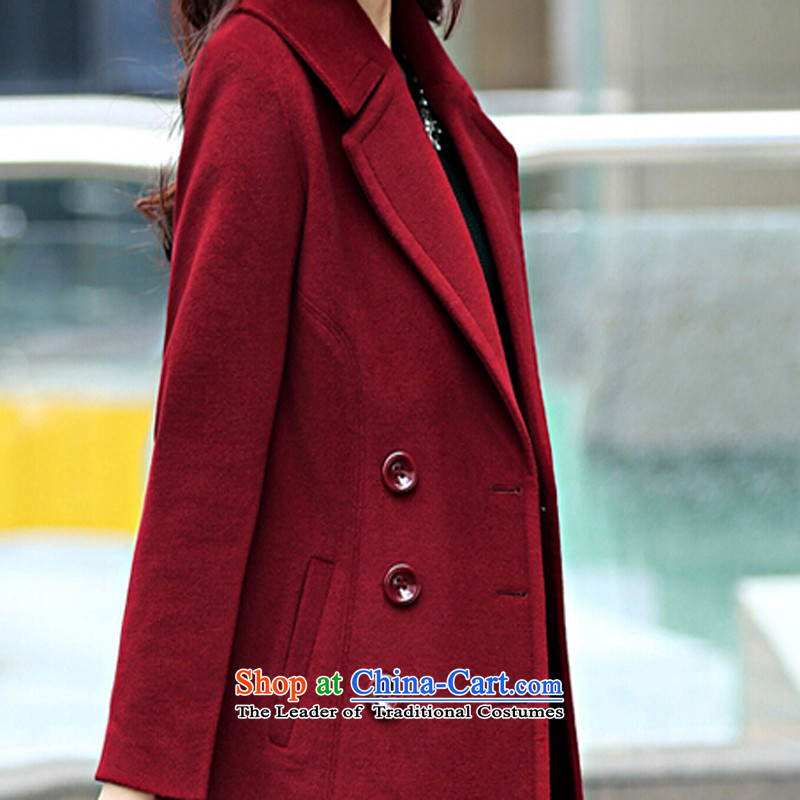 Ms Audrey EU's 2015 romantic Connie European site Korean New larger lapel autumn and winter coats girl in gross? Long temperament a wool coat green jacket , L, romantic Connie Na (LANGNIMANWEINA Ms Audrey Eu) , , , shopping on the Internet