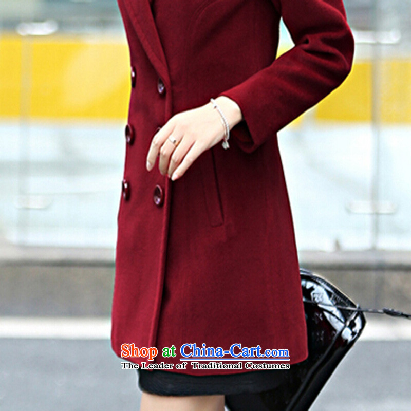 Ms Audrey EU's 2015 romantic Connie European site Korean New larger lapel autumn and winter coats girl in gross? Long temperament a wool coat green jacket , L, romantic Connie Na (LANGNIMANWEINA Ms Audrey Eu) , , , shopping on the Internet