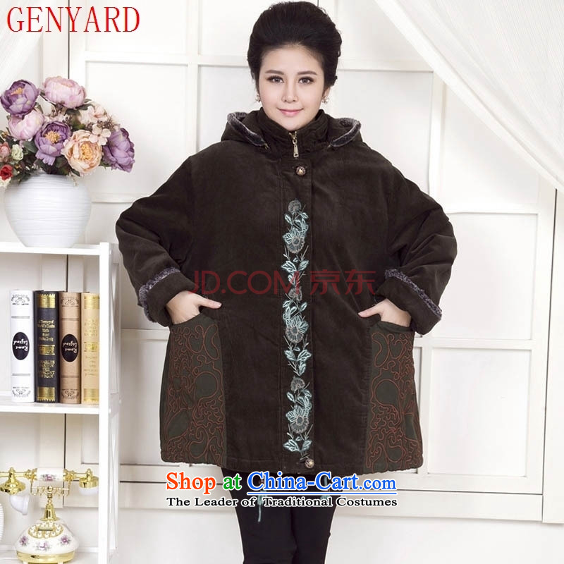 Deloitte Touche Tohmatsu trade shop 2015 autumn and winter new 200 catties to xl jacket for older women Fall/Winter Collections cotton coat middle-aged hoodie warm coat 28335 250 more than the burden of green 5XL thick mother can penetrate ,GENYARD,,, shopping on the Internet