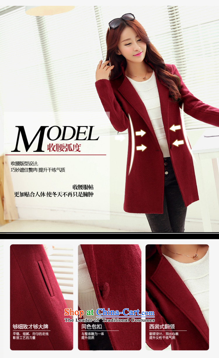 The new 2015 BVANE Fall/Winter Collections Korean fashion lapel video thin coat female OL temperament, wine red cloak gross? L picture, prices, brand platters! The elections are supplied in the national character of distribution, so action, buy now enjoy more preferential! As soon as possible.