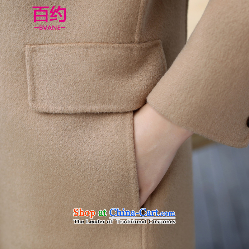 The new 2015 BVANE winter clothing Korean fashion lapel coats, wool? Long wild khaki jacket , L, 100 (BVANE) , , , shopping on the Internet