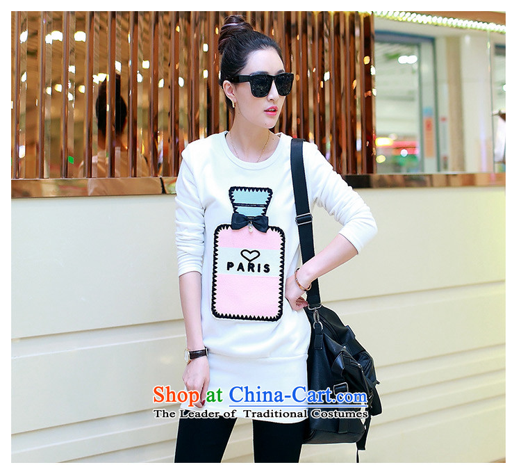 2015 Autumn and Winter Korea MEISUDI version of large numbers of female add warm in lint-free thick solid long sleeved clothes loose video thin wild white long-sleeved T-shirt 2XL Photo, prices, brand platters! The elections are supplied in the national character of distribution, so action, buy now enjoy more preferential! As soon as possible.