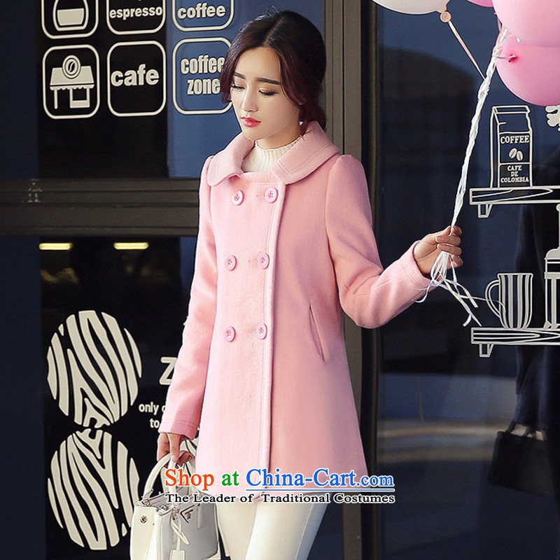 Arthur magic yi?2015 Fall_Winter Collections new coats female Korea gross? Edition small Heung-double-Sau San? jacket women gross pink?S