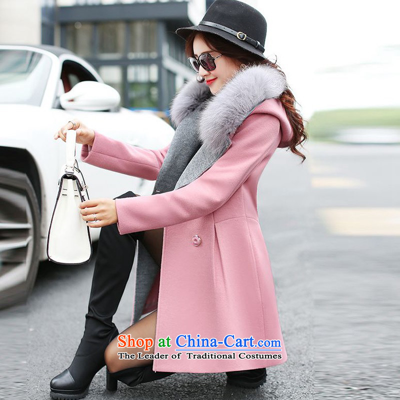 2015 Autumn and winter new ralos for women in gross? jacket long name yuan small wind-coats of incense female 358 Leather pink M Sato Ruth (RALOS) , , , shopping on the Internet
