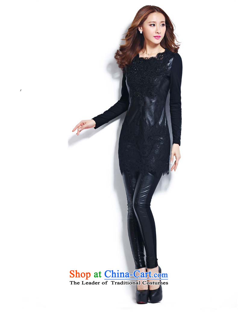 Park Myung 2015 autumn and winter for women in long lace forming the Netherlands stitching PU plus large forming the thick wool sweater women 9071 Black XXXXL picture, prices, brand platters! The elections are supplied in the national character of distribution, so action, buy now enjoy more preferential! As soon as possible.