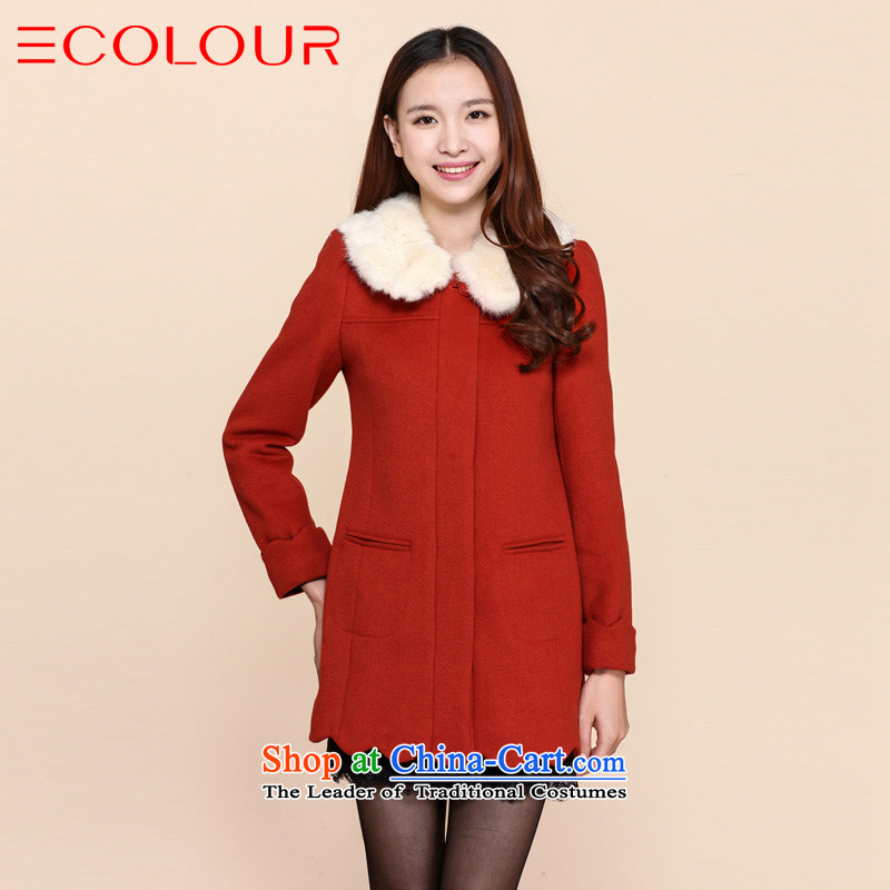 3 Color genuine new 2015 winter candy colored rabbit hair for Wild Hair? female folksy S134177D10 coatsXL