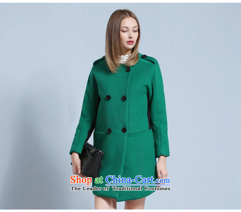Seashell  2015 winter reverse collar double double-bag pure color leisure long jacket coat)? apricot M picture, prices, brand platters! The elections are supplied in the national character of distribution, so action, buy now enjoy more preferential! As soon as possible.