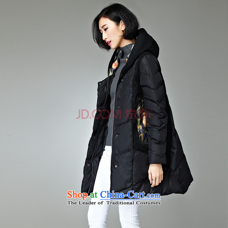 2015 MM to thick cotton clothing xl girl in autumn and winter jackets long new monochrome wave point high-end stylish black cotton atmospheric XL, eternal Soo , , , shopping on the Internet