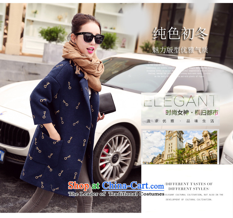 Pacar Gigi Lai Addis Ababa of autumn and winter 2015 new Korean version 7 to the cuff is thick-coats that long wool coat female navy? explosions) L photo, prices, brand platters! The elections are supplied in the national character of distribution, so action, buy now enjoy more preferential! As soon as possible.