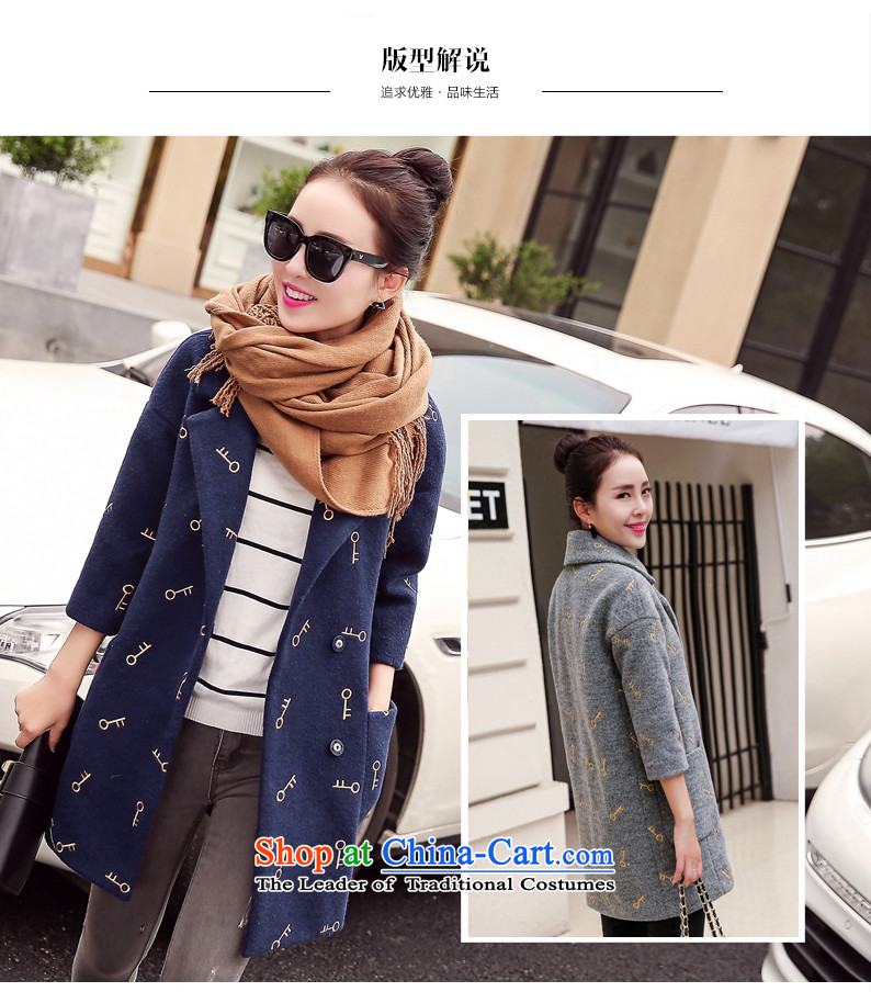 Pacar Gigi Lai Addis Ababa of autumn and winter 2015 new Korean version 7 to the cuff is thick-coats that long wool coat female navy? explosions) L photo, prices, brand platters! The elections are supplied in the national character of distribution, so action, buy now enjoy more preferential! As soon as possible.