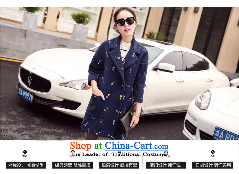 Pacar Gigi Lai Addis Ababa of autumn and winter 2015 new Korean version 7 to the cuff is thick-coats that long wool coat female navy? explosions) L photo, prices, brand platters! The elections are supplied in the national character of distribution, so action, buy now enjoy more preferential! As soon as possible.