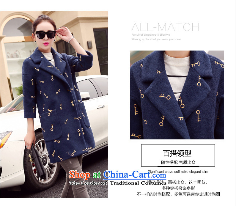 Pacar Gigi Lai Addis Ababa of autumn and winter 2015 new Korean version 7 to the cuff is thick-coats that long wool coat female navy? explosions) L photo, prices, brand platters! The elections are supplied in the national character of distribution, so action, buy now enjoy more preferential! As soon as possible.