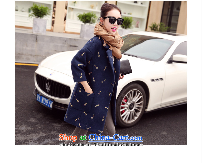 Pacar Gigi Lai Addis Ababa of autumn and winter 2015 new Korean version 7 to the cuff is thick-coats that long wool coat female navy? explosions) L photo, prices, brand platters! The elections are supplied in the national character of distribution, so action, buy now enjoy more preferential! As soon as possible.