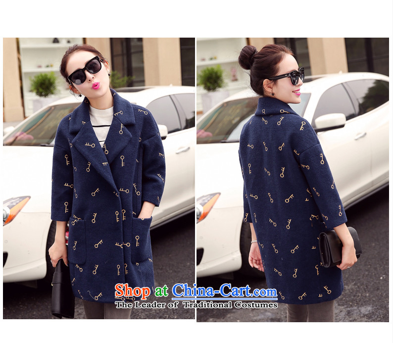 Pacar Gigi Lai Addis Ababa of autumn and winter 2015 new Korean version 7 to the cuff is thick-coats that long wool coat female navy? explosions) L photo, prices, brand platters! The elections are supplied in the national character of distribution, so action, buy now enjoy more preferential! As soon as possible.