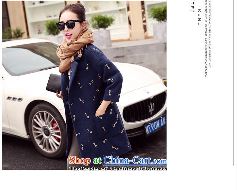 Pacar Gigi Lai Addis Ababa of autumn and winter 2015 new Korean version 7 to the cuff is thick-coats that long wool coat female navy? explosions) L photo, prices, brand platters! The elections are supplied in the national character of distribution, so action, buy now enjoy more preferential! As soon as possible.