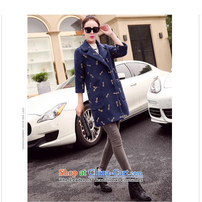 Pacar Gigi Lai Addis Ababa of autumn and winter 2015 new Korean version 7 to the cuff is thick-coats that long wool coat female navy? explosions) L photo, prices, brand platters! The elections are supplied in the national character of distribution, so action, buy now enjoy more preferential! As soon as possible.