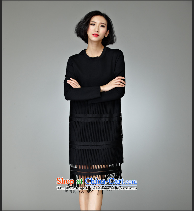 Khao Lak Gigi Lai Man of autumn and winter 2015 new products to xl long-sleeved dresses edging new mm female body decorated in rich graphics thin black 3XL people thick photo, prices, brand platters! The elections are supplied in the national character of distribution, so action, buy now enjoy more preferential! As soon as possible.